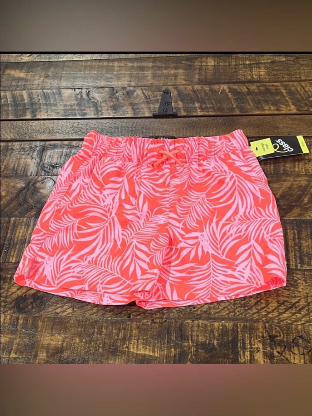 Art Class Swim trunks coral leaf pattern